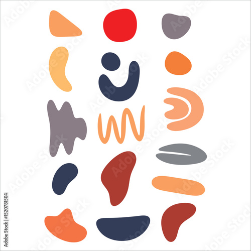 Hand drawn abstract shapes collection