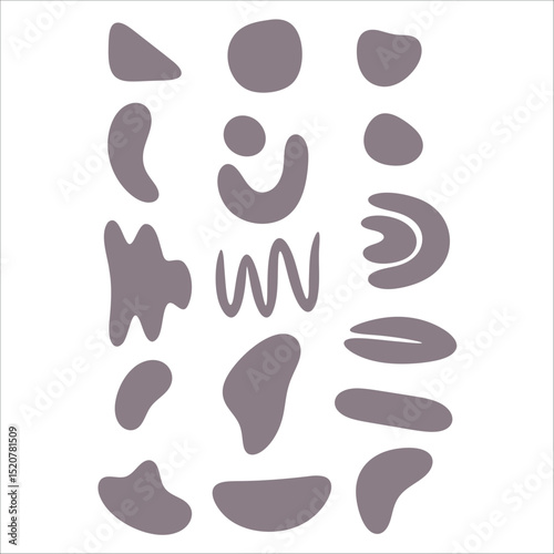 Hand drawn abstract shapes collection