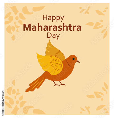 Happy Maharashtra Day Vector Greeting Card Set - State Symbols, Gateway of India & Warli Art Illustrations-04