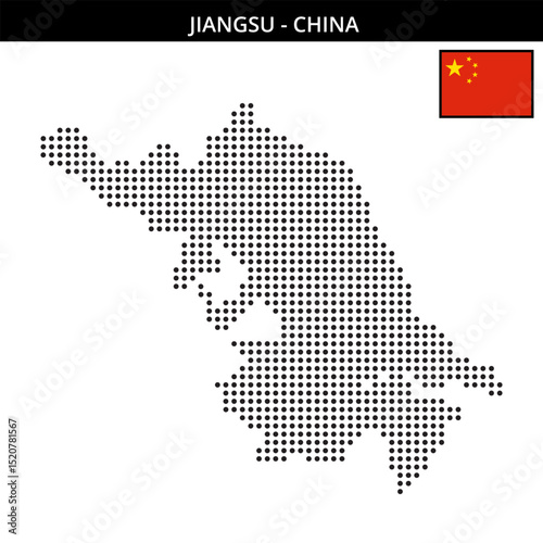 Medium dots map of jiangsu in China