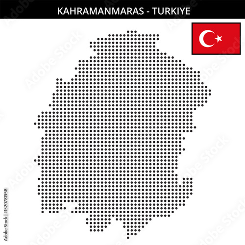 Medium dots map of kahramanmaras in Turkiye