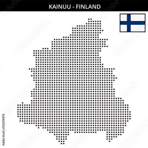 Medium dots map of kainuu in Finland
