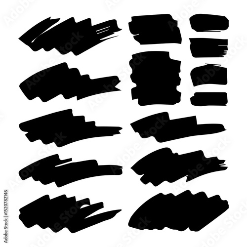Grunge paint brush stroke vector shape