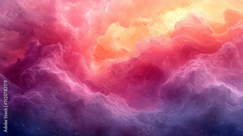 Vibrant cosmic clouds in a mesmerizing blend of pink, orange, and purple hues, evoking a sense of wonder and tranquility for creative projects.