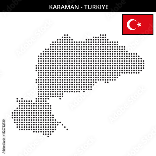 Medium dots map of karaman in Turkiye