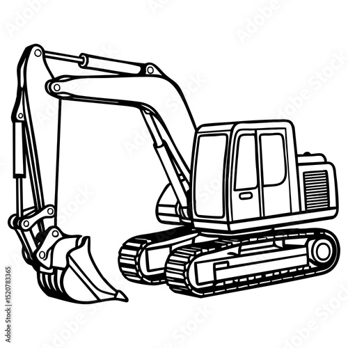 Realistic Excavator Construction Machine Coloring