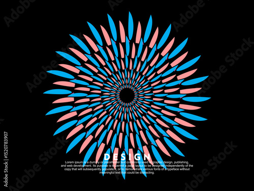 Music poster design background. Electro Sound Cover template with dynamic abstract gradient circular geometric shapes and lines for social media, technology, digital, flyer, party, festival, club, etc