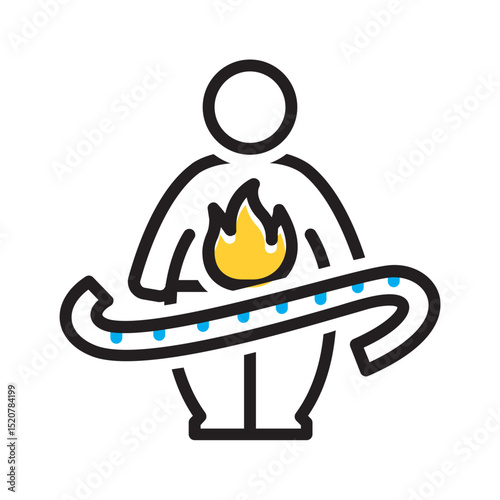 Vector multi color icon for Burn calories