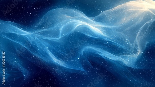 Abstract cosmic waves in deep blue tones, evoking a sense of tranquility and wonder, perfect for backgrounds or digital designs.