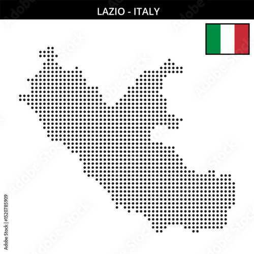 Medium dots map of lazio in Italy