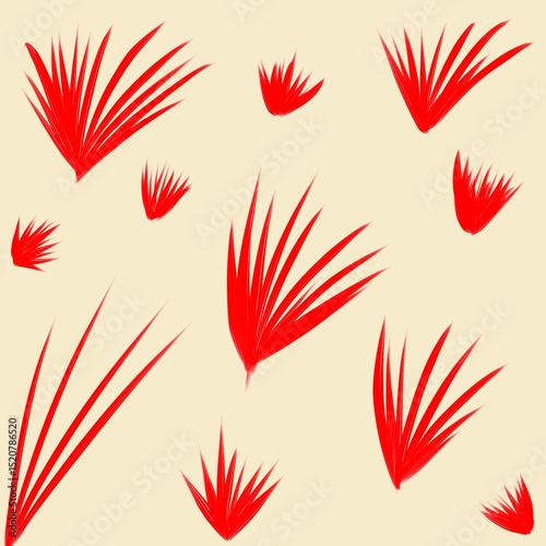 set of red feathers