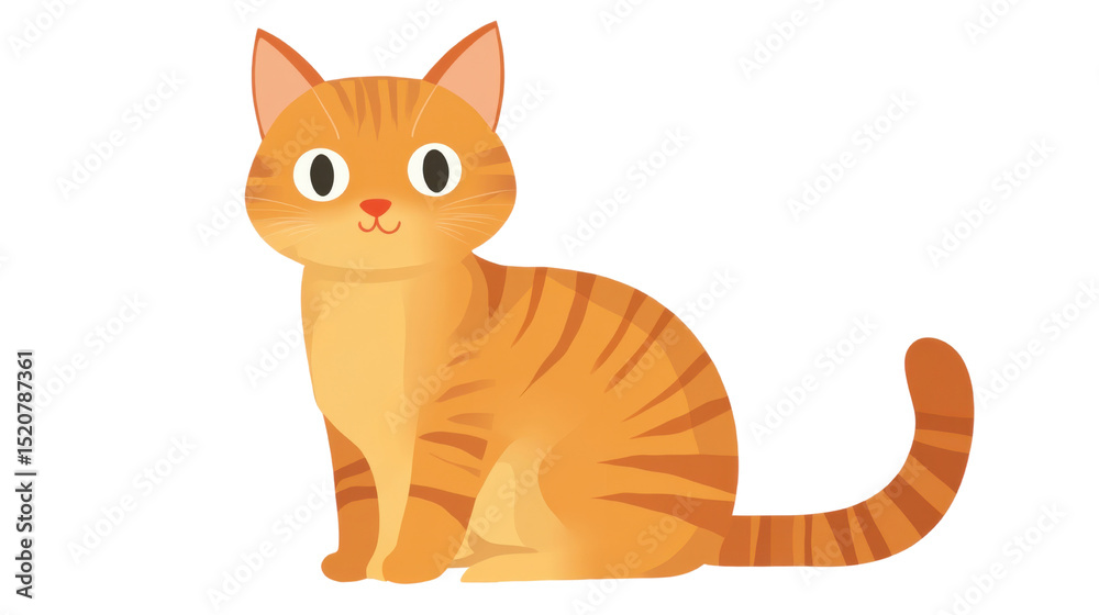 Fototapeta premium Orange tabby cat on white background