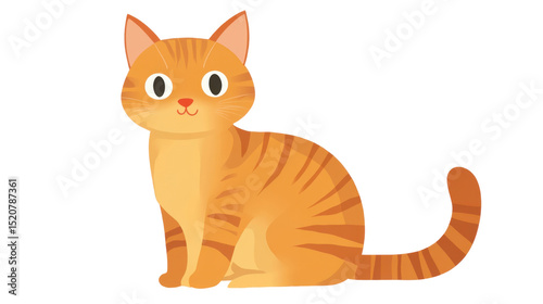 Orange tabby cat on white background