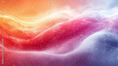 Vibrant abstract waves of color in warm hues, creating a dynamic and ethereal atmosphere, perfect for backgrounds and creative projects.