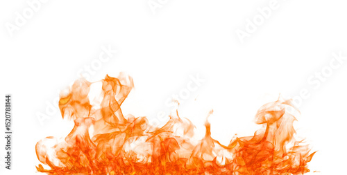 Fire flame on transparent background isolated png..