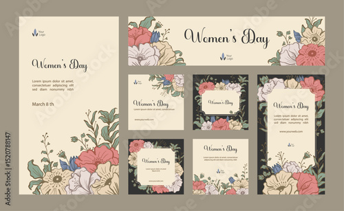 Floral social media post, Wild Flower theme, stylist floral design layout.