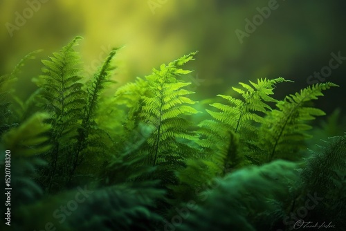 Lush green ferns thriving in the serene environment near Triplet Falls, Otway Park, Victoria, Green ferns near Triplet falls in Otway park in Victoria, Australia photo