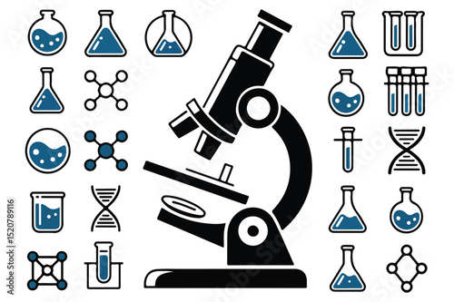 Modern Scientific Vector Icon Illustrations