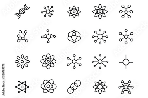 Minimalist Science Icons in Vector Silhouette