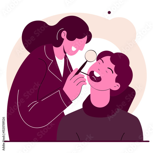 Patients in dental office. Dentists treat people teeth. Doctor consultation. Oral health care and hygiene. Medical

