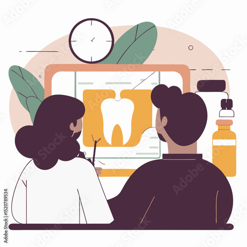 Patients in dental office. Dentists treat people teeth. Doctor consultation. Oral health care and hygiene. Medical
