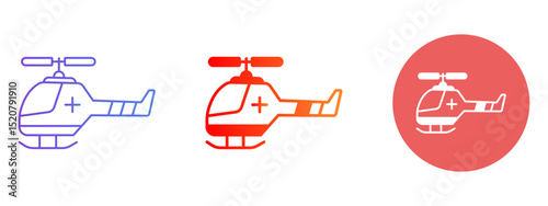 Air ambulance Glyph and Gradient Styles with Colorful Background