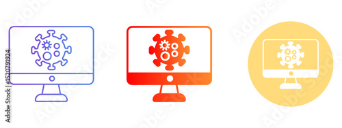 Coronavirus check Glyph and Gradient Styles with Colorful Background
