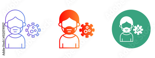 Coronavirus  Glyph and Gradient Styles with Colorful Background