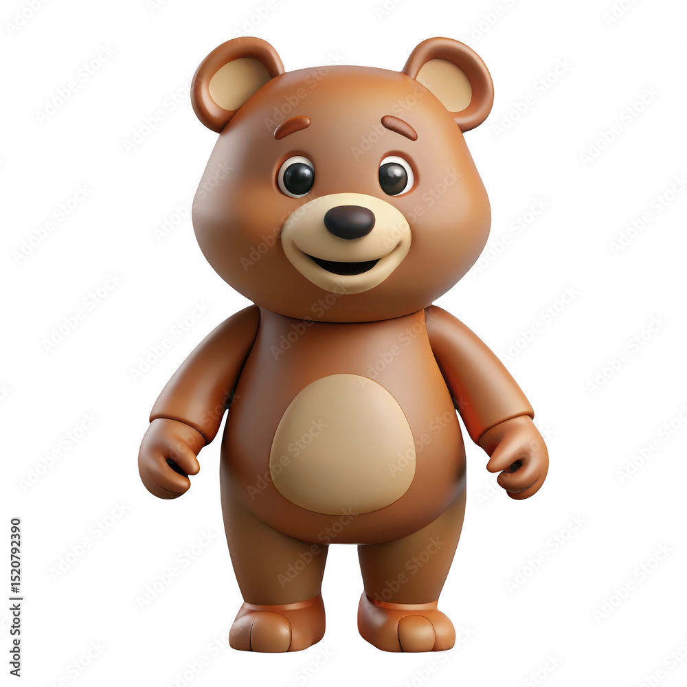 Cartoon brown bear isolated on transparent background Cartoon brown bear isolated on transparent background