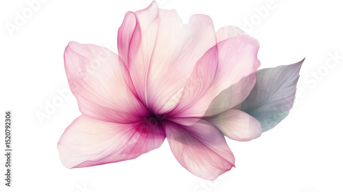Pink color beautiful flower on white background
