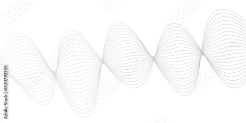 Abstract white and gray wave line futuristic technology flowing particles. modern curved wave smooth stripe seamless pattern. digital frequency track equalizer. stylized wave line art background.