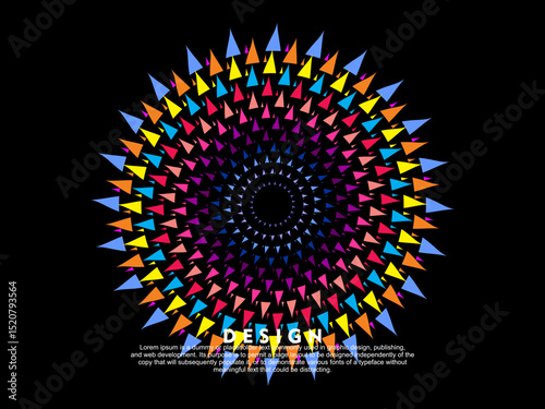 Music poster design background. Electro Sound Cover template with dynamic abstract gradient circular geometric shapes and lines for social media, technology, digital, flyer, party, festival, club, etc