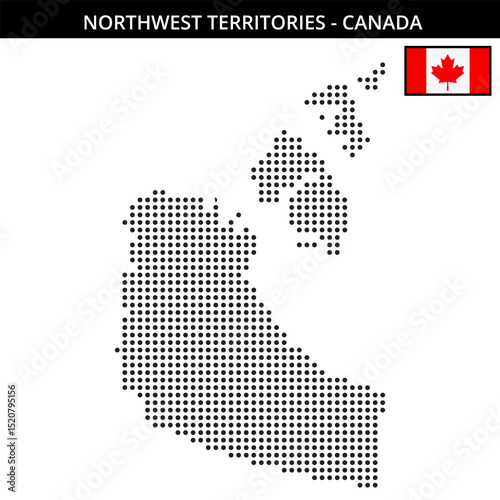 Medium dots map of Northwest-Territories in Canada