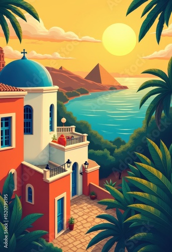 vibrant travel itinerary featuring illustrative landmarks colors adventure exploration, rainbow, lgbtq, lgbt, pride, colorful, love, equality, trip, tourism