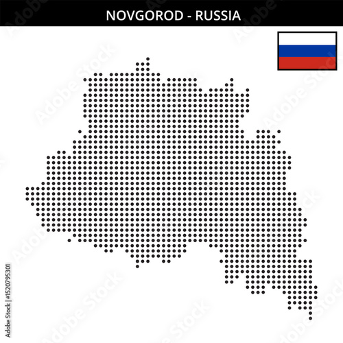 Medium dots map of Novgorod in Russia