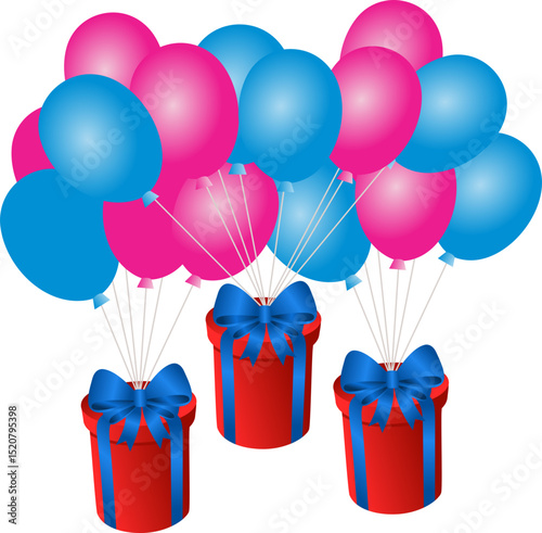 Gift Box And Balloon
