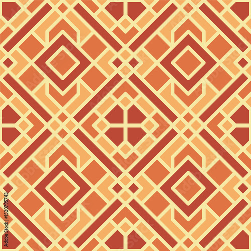 Decorative Geometric Diamond Line Art Seamless Pattern for Fashion Textile