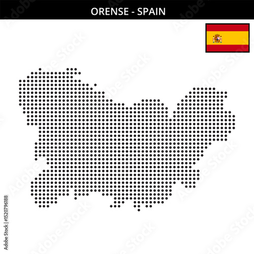Medium dots map of orense in Spain