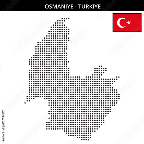 Medium dots map of osmaniye in Turkiye