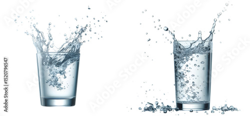 2 image water pouring into glass