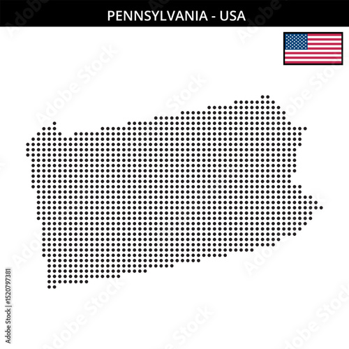 Medium dots map of pennsylvania in the USA