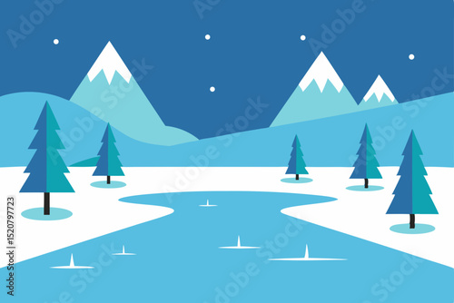winter landscape with trees