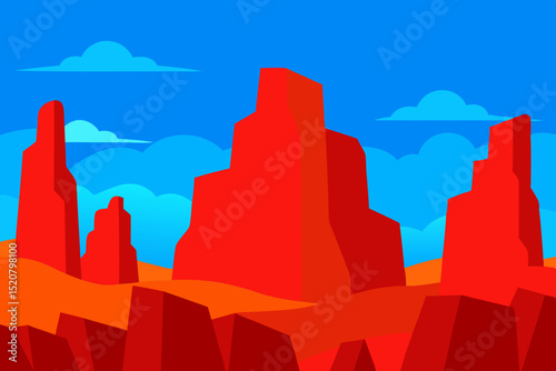 a seamless animation of red rock formations under .svg
