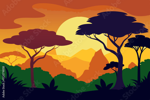 african forest landscape background .svg