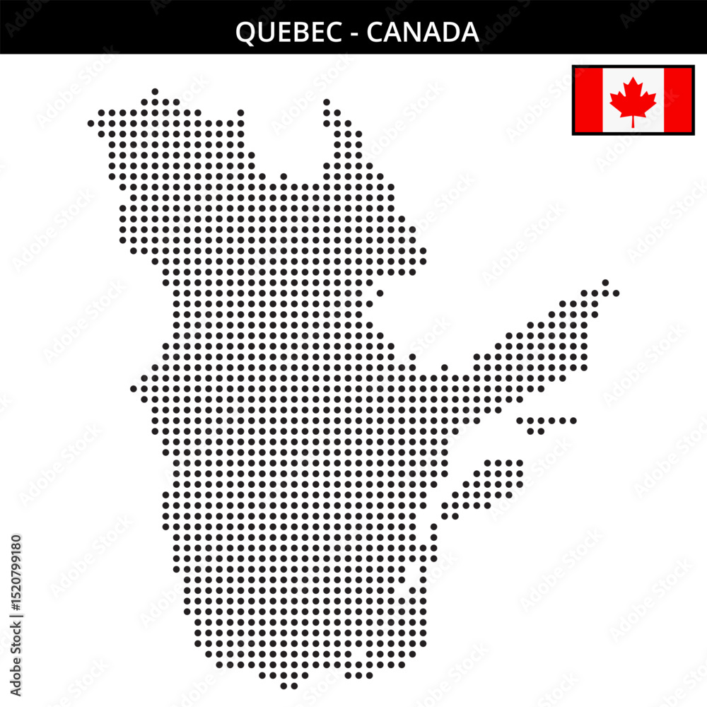 Fototapeta premium Medium dots map of Quebec in Canada