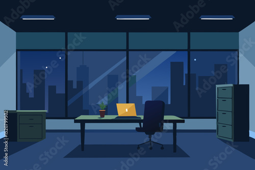 night empty business office room interior .svg