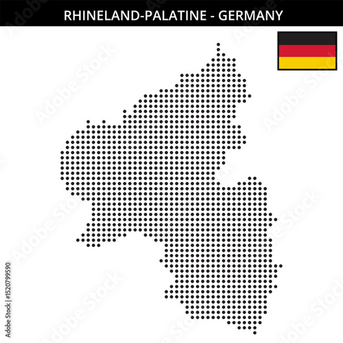 Medium dots map of rhineland-palatine in Germany