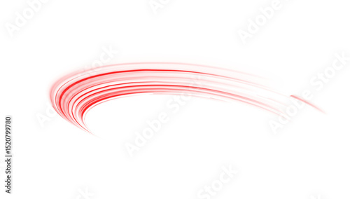 Dynamic red line with ray flash and futuristic glow effect on dark 16 background with blur and motion PNG trail PNG.