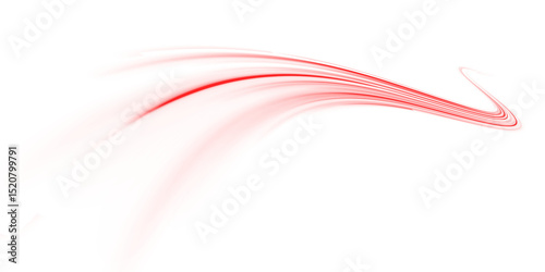 PNG dynamic laser trail on red background with blur motion and line speed effects PNG, where city lights stretch into a vibrant line glowing past another long red line.
