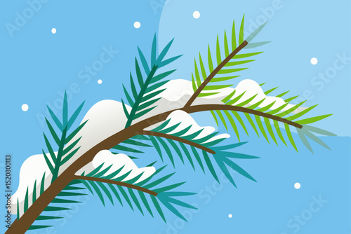 snow on pine branches close up  .svg
